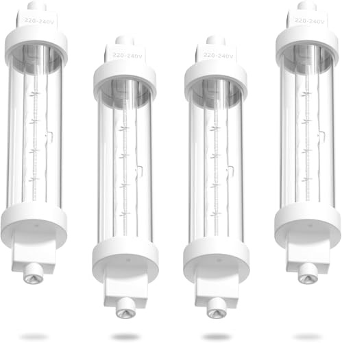 XUZIE Heat Lamp Bulbs 300w Suspended Heating LightsJacketed Food Lamp, Push Lights 118mm R7s Catering Halogen Heat Lamp Bulb 240V Food Safe Bulb Lights for Catered Event,Canteen,Buffets