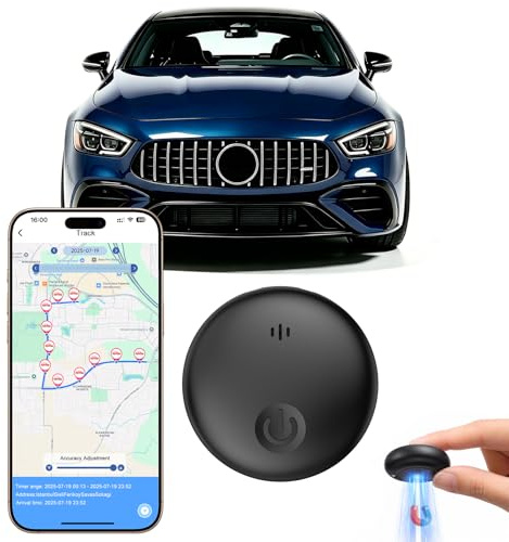 GPS Coche localizador Sin Suscripción, Localizador GPS para Coche, Magnético Rastreador GPS, Compatible con Android e iOS, Seguimiento en Tiempo Real para vehículo,Auto/Motocicletas, IP68 Impermeable