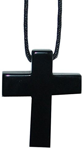 1 Stück Onyx Kreuz schönes großes Edelsteinkreuz ca. 45 x 35 x 8 mm mit einer ca. 2,5 mm Bohrung.(4913)