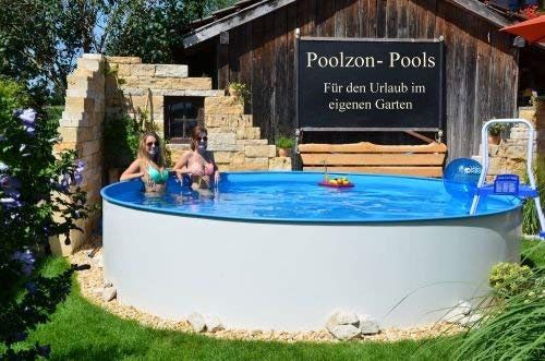 Poolzon Stahlwandbecken Komplettset Fun-Zon 3,00 x 1,20m Rundbecken, Schwimmbecken, Verschiedene Größen, Stahlmantel 0,6mm Stärke und Einhängfolie 0,6 mm Stärke