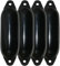 Majoni Lot de 4 Pare-battage Bateau Star 15 - Couleur : Noir, Longueur : 45 cm