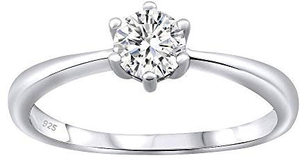 SILVEGO Verlobungsring aus 925 Sterling Silber SOPHIA mit Swarovski Zirconia