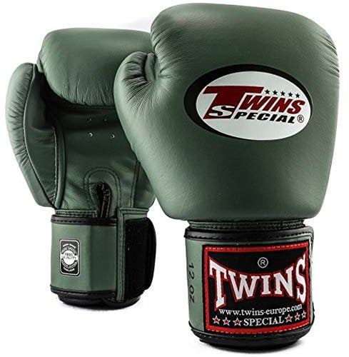 TWINS Special Boxhandschuhe, Leder BGVL-3, Military Größe 10 Oz