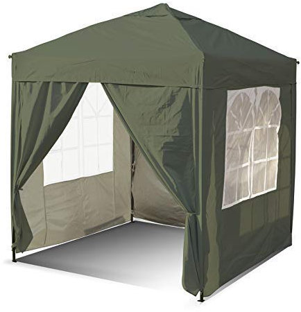 SANHENG Pop-Up-Pavillon, Pop-Up-Zelt mit Gewichten, vollständig wasserdicht, Allwetter-Pavillon, ideal für Outdoor-Partys, Camping (3 x 3 m, Grün)