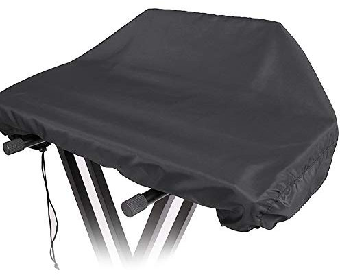 Keyboard Cover, Soft Breathable Fabric Dust Cover for Electronic Keyboard, Digital Piano, Roland, Consoles and more (Black 61-Keys)