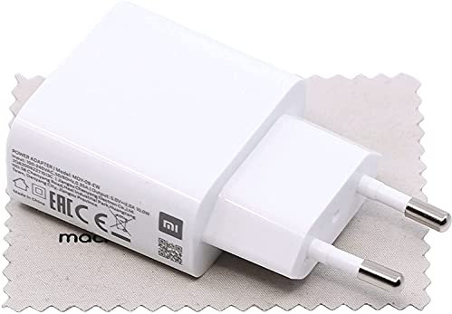 Ladegerät für Original Xiaomi MDY-09-EW 10W für Xiaomi Mi 2, 2s, 3, 4, A1, A2 Lite, Redmi 2, 3, 4, 4A, 4X, 5, 6, 6A, 7, 7A, 9A, 10A, Redmi Note 3, 4, 5, 6, Y1 (ohne Kabel) mit mungoo Displayputztuch