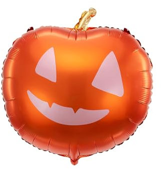 Folienballon Kürbis 40x40cm - Ballon für Helium oder Luft - Luftballon für Gruselparty Kindergeburtstag Geburtstag - Halloween Folienluftballon Partydeko Orange