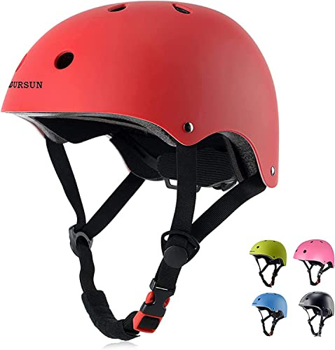 BURSUN Kids Bike Helmet Ventilation & Adjustable Toddler Helmet for Ages 8-14 Kids Boys Girls Multi-Sport Helmet for Bicycle Skate Scooter, 5 Colors