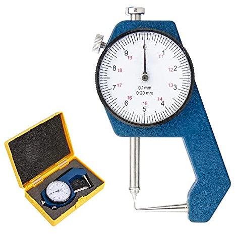 Dickdickenmessgerät 0-10/0-20mm Dickenmessgerät Tester für Leder Papierbreiten Messgerät Werkzeuge-0-20mm B.