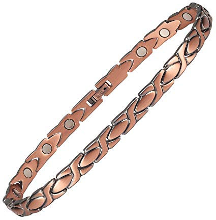 Kupfer-Magnet-Fußkettchen für Damen, Schmerzlinderung bei Arthritis, mit Magneten (Fußkettchen/großes Armband (25 cm/6,5 mm)
