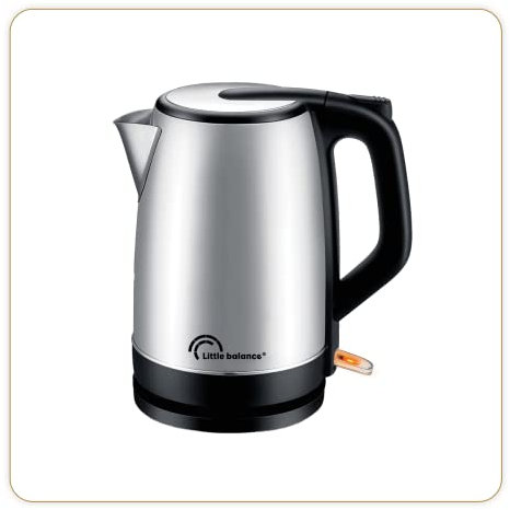 LITTLE BALANCE 8519 Little Inox, Bouilloire électrique, Sans fil, 1,7 L, Filtre anti-calcaire, Tout Inox