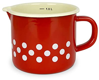 Isabelle Rose Tazza con misurino Smaltata Pois e Manico Shabby Chic 1L 5155