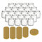 gouveo Lot de 24 pots à confiture 500 g «Miel» avec couvercles en plastique doré – Pots de conservation vides avec bouchons à vis pour miel, confiture (HGPP500G)