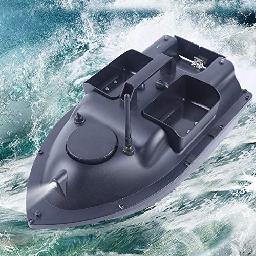 500M RC Bateau Appâts Pêche, Détecteur de Bateau d'appât de Poisson Télécommandé sans Fil avec Feu de Navigation LED, Convient pour Une Utilisation Nocturne et Nuageuse