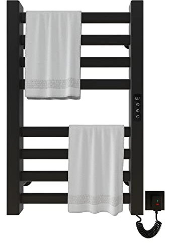 Portasciugamani Elettrico 450x700mm Scaldasalviette Radiatore da Bagno Elettrico Portasciugamani intelligente Termosifone Asciugabiancheria, riscaldamento in fibra di carbonio, antracite-Black Right