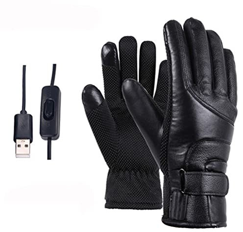 Unisex USB Beheizte Handschuhe Herren Damen Winter Heizung Handschuhe wasserdichte Touchscreen Winterhandschuhe Wiederaufladbare Beheizte Motorradhandschuhe für Outdoor Wandern Motorrad Camping