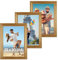 VictoR Bilderrahmen Goya in Gold 3er Set in 21x30 cm (A4) - Leiste: 31x19mm - Fotorahmen im Vintage Stil mit bruchsicherem Acrylglas - Bilderrahmen A4 Gold