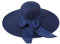 QUUPY Damen Strohhut mit großer Schleife, breite Krempe, faltbar, aufrollbar, Strandkappe, Sonnenhut, Sommer, Fedora, LSF 50+, Blau, blau