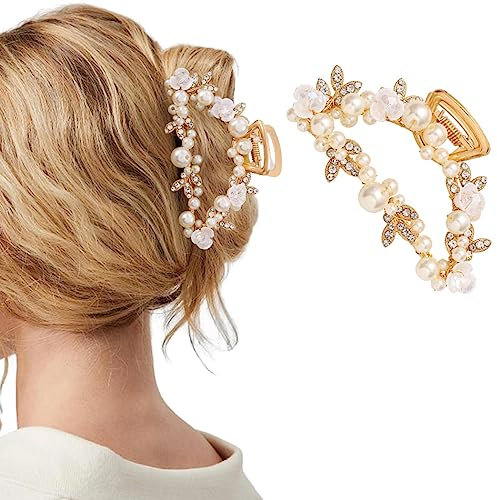Runmi Pinces à cheveux antidérapantes en métal avec perles - Accessoires de cheveux pour femmes et filles