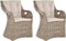 Krines Home 2er Set Rattansessel Skandinavischer Stil Natur Rattan Sessel breiter Armlehnsessel Wohnzimmer (Grau, 4)