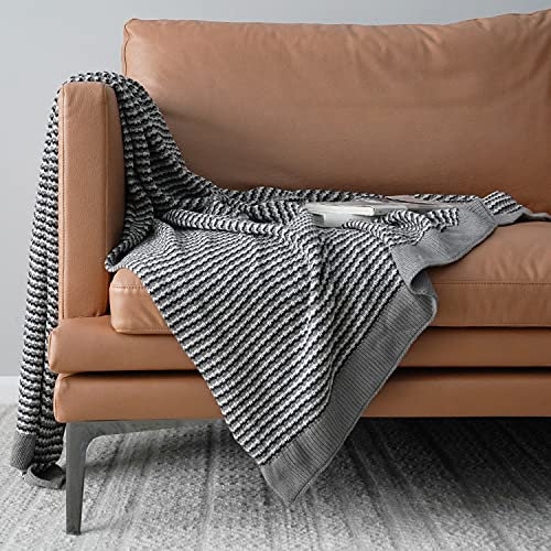 MHUQIA Kuscheldecke, Strick Sofadecke Schlafdecke Mit Fransen, Boho Tagesdecke Wohndecke Winter Strickdecke üBerwurf Couchdecke Sofa üBerwurfdecke Dekorative Decke