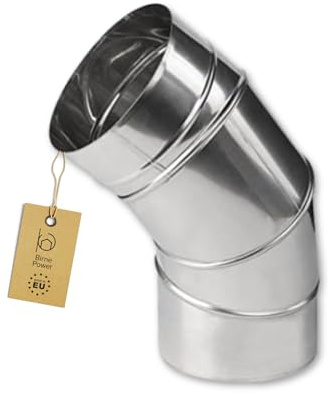 BirnePower Edelstahl Ofenrohr Kaminrohr Abgaselemente: Rohr Bogen Ofenknie T-Stück Regenhaube Rauchrohr Schornstein Abgasrohr Rosette Kaminaufsatz gewählter Artikel (100mm, Bogen 0-90° Verstellbar)