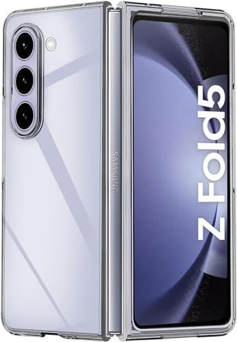 Captor Cover Trasparente per Samsung Galaxy Z Fold 5 5G, Custodia in Silicone Rigida e Sottile, Protezione di Alta Qualità con Bordo Rialzato per Schermo e Fotocamera