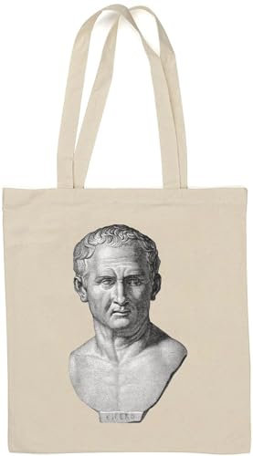 Ancient Greece Statue Of Cicero Einkaufstasche aus natürlicher Baumwolle Weiß One Size