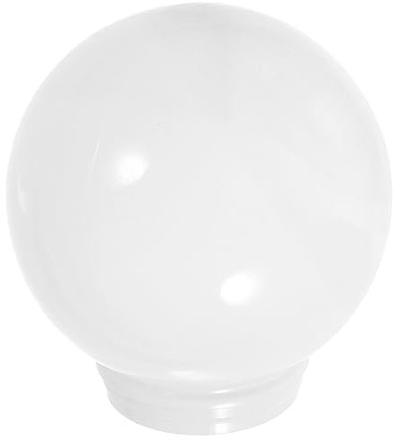 Ciieeo Acrylic Lamp Post Globe with 3.15inch Threaded Neck White Lamp Shade Round Plastic Outdoor Light Globe Screw Neck Wall Ceiling Fan Light Covers