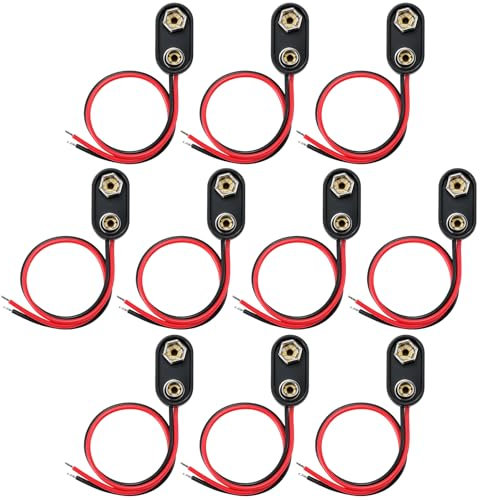 MZHOU Conector de batería de 9 V, 10 Conectores de Hebilla Tipo I de 9 voltios de plástico Duro para Equipos con batería (Tipo I, 10 Piezas)