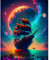 HEIBAGO Bunte Schiff Diamond Painting Set, 5D Mond See Diamant Painting Bilder für Erwachsene Anfänger, Full Drill Diamond Art Landschaft Diamant Malerei Bilder für Wanddekor 30x40cm