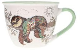KIUB Bol timbale avec une anse - Motif paresseux sur sa branche- matière porcelaine fine - contenance 550ML