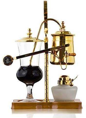 OQHAIR Caffettiera Belgio Caffettiera con Filtro a Bocca Sottile in Acciaio Inossidabile Nero Adatta per Piani Cottura a induzione