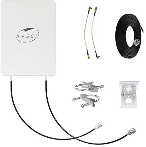 KASER Antenna 5G Esterna Monobanda N78 3300-3800 MHz Pannello Mimo Guadagno fino a 15 dBi Cavi T240 da 10M – V4
