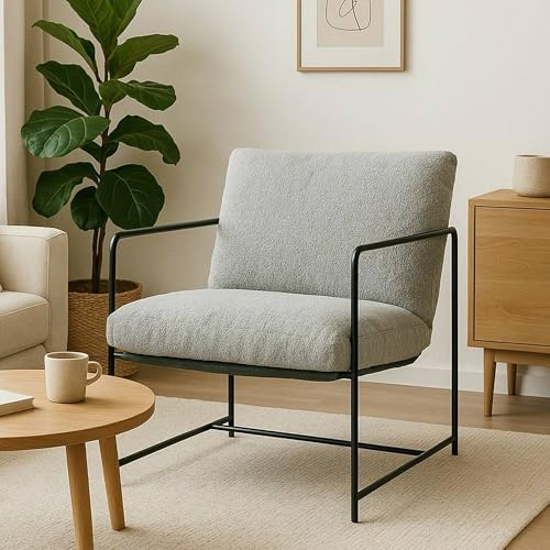 Dmora Sessel Poplar Grau Armlehnen Belastung 120 kg