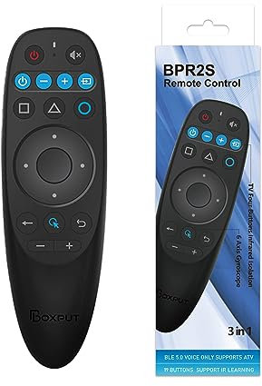 BOXPUT BPR2S air mouse remote control, Bluetooth voice remote control, equipped with 6-axis gyroscope, supporting IR full key learning, suitable for Android TV boxes or TV stick set-top boxes