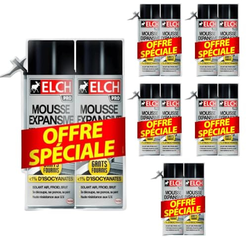 Espuma de montaje de espuma de poliuretano de 500 ml, color blanco, espuma de aislamiento eficaz y relleno para juntas para aplicaciones precisas, espuma para aislamiento, espuma de construcción (12 x