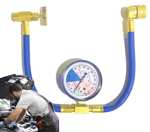 Fenytay Refrigerant Charging Hose, R134A Car Air Conditioner Recharge Kit With Pressure Gauge, AC Charger, Recharge Hose M14 Or 1/2 Inch Thread