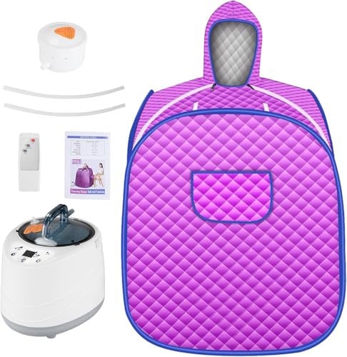 SenDluze Portátil Sauna Home, Sauna de Vapor 2L 1000W Generador de Vapor y Tienda de Sauna Aislada de 4 Capas Plegable para Baños de Sauna, Sudoración Desintoxicación Terapia Corporal