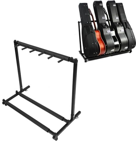 Ejoyous Gitarrenständer für 5 Gitarren, Metall Gitarren Display Stand Gitarrenstaender Mehrfach 5 Fach Mehrfach Gitarrenhalter Guitar Stand mit Gummischutzpolster (5)
