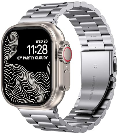 RYLIXAR Correa Compatible con Correas Apple Watch,Pulsera de Repuesto Acero Inoxidable con Correa Para Apple Watch Ultra Series 9/8/7/6/5/4/3/2/1/SE