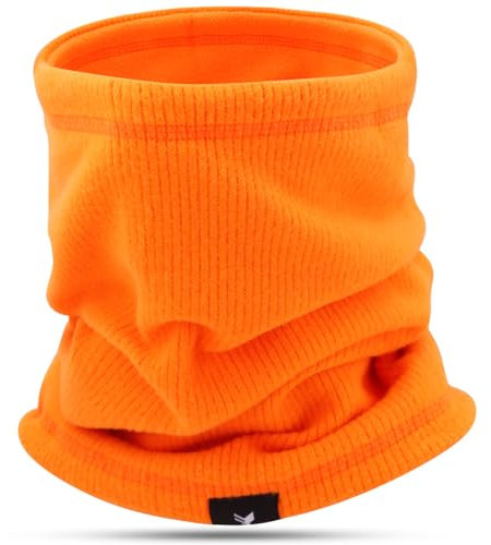 GOUNNU Loop Schal Herren Damen Winter Schlauchschal Herren Ski Multifunktionstuch Fleece Winddicht Halswärmer Strick Dicker Kaltes für skifahren Motorrad Radfahren Wandern (Orange)