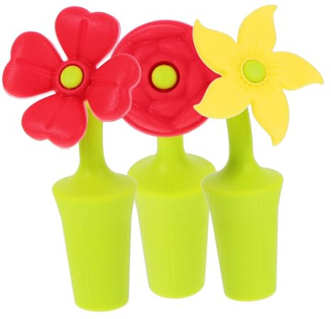 MAGICLULU 3 Stück-Pack Silikon Weinstopper Wiederverwendbare Flaschenverschlüsse Auslaufsicher Leicht zu Bedienen Schöner Verschluss für Weinflaschen bei Partys und Clubs