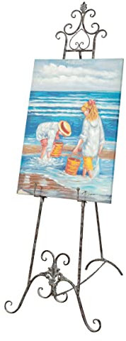 BISCOTTINI Cavalletto Pittura Porta Quadri Da pavimento 150x53x96 - Cavalletto in Ferro - Cavalletto Espositore Pubblicitario da Terra - Portamenu Ristorante - Cavalletto pittore Supporto per Lavagne