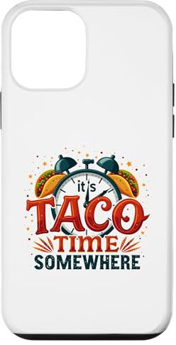 Hülle für iPhone 12 mini It's Taco Time Somewhere Lustiges Uhr-Taco-Design