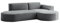 Kaiser Möbel - Sofa L Form - Ecksofa, Sofa 3 Sitzer - 236 x 165 cm - L Couch für Wohnzimmer, Jugendzimmer - Wohnlandschaft L Form - Ottomane Rechts - Modena Falten - Anthrazit