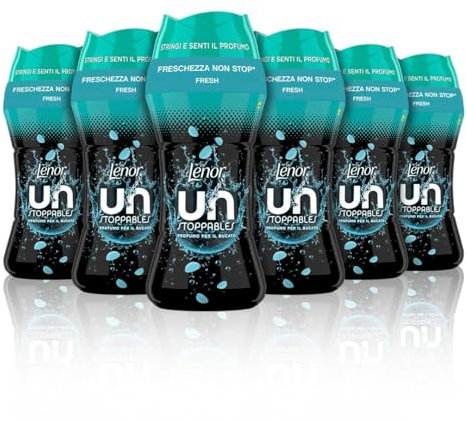 Lenor Profumatore Bucato Perle Profumate Lavatrice, Unstoppables Fresh, Maxi Formato 6 x 195g, Intensificatore Di Profumo