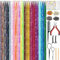 25 Haar Lametta mit Werkzeug Set 5000 Haar-Glitzer Strähnen 48 Zoll Hitzebeständige Haar Tinsel Extensions, Funkelnde Glänzende Highlights, perfekt für Weihnachten, Halloween, Neujahr, Cosplay Party