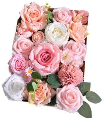 Folpus Künstliche Blumenkasten mit Stieldiy -vielseitigen realistischen Dekorationen Brautstrauß Blumen für Partybevorzugungen Mittelstücke