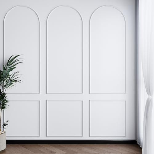 Colingmill 3er-Set Bogen-Wandform-Set, Abziehen und Aufkleben, vorgefertigter Akzent, Wandpaneel, Dekor, Akzente, vorgeschnittenes Zierleisten-Set für Wände, DIY, Zuhause, Schlafzimmer, Wohnzimmer